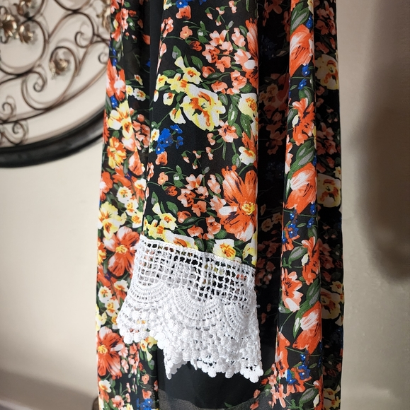 Relipop Kimono Black Size L Lace Trim - Picture 6 of 17